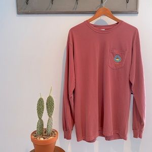 LS Lotus Pocket Tee - Burgundy Color